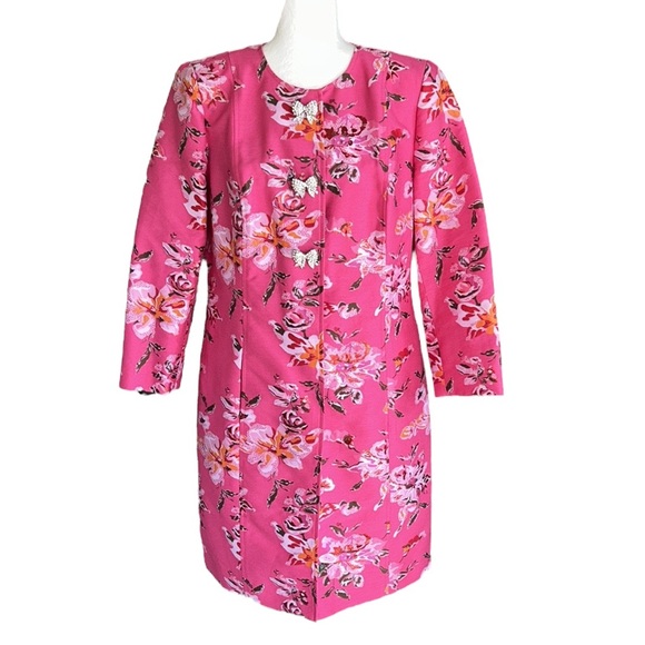 RARE Carlisle Collection Catalina Pink Jacquard Floral Jacket - 10 - Picture 6 of 16
